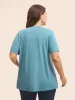 Crew Neck Solid Heather Pleated T-shirt sold by Bloomchic