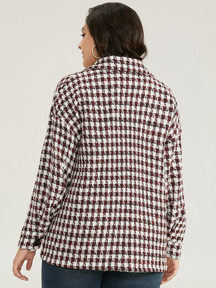 Halloween Gingham Tweed Plisse Double Breasted Coat sold by Bloomchic product image thumbnail 2