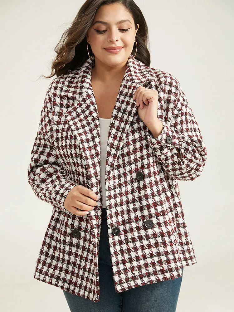 Halloween Gingham Tweed Plisse Double Breasted Coat sold by Bloomchic product image thumbnail 3