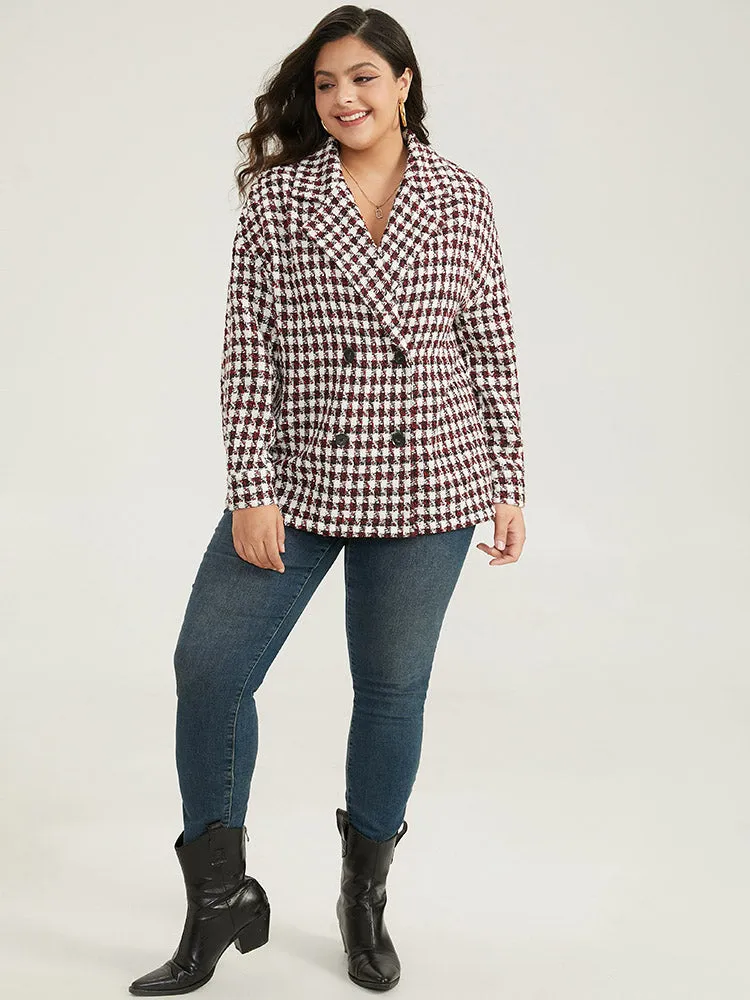 Halloween Gingham Tweed Plisse Double Breasted Coat sold by Bloomchic product image thumbnail 4