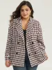 Halloween Gingham Tweed Plisse Double Breasted Coat sold by Bloomchic