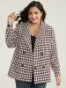 Halloween Gingham Tweed Plisse Double Breasted Coat sold by Bloomchic