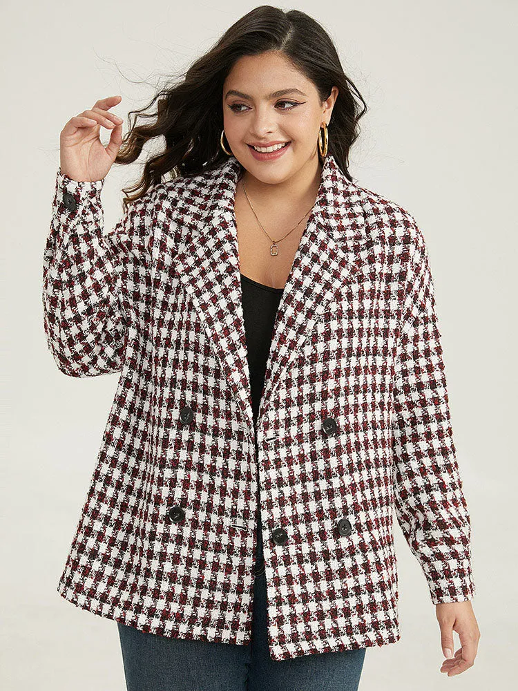 Halloween Gingham Tweed Plisse Double Breasted Coat sold by Bloomchic product image thumbnail 5