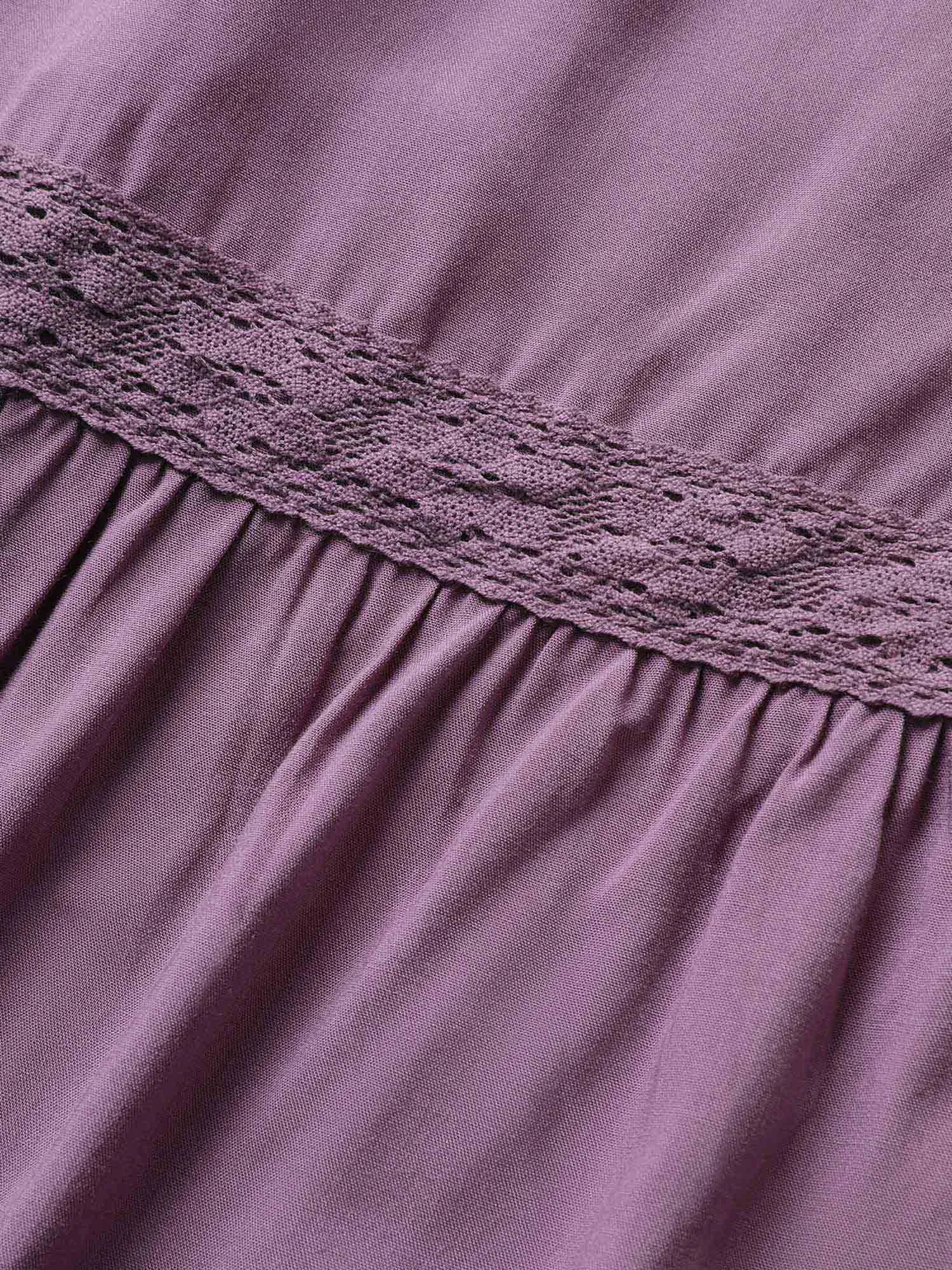 Solid Cap Sleeve Shirred Frill Trim Dress sold by Bloomchic product image thumbnail 5