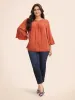 Broderie Anglaise Patchwork Ruffle Sleeve Blouse sold by Bloomchic