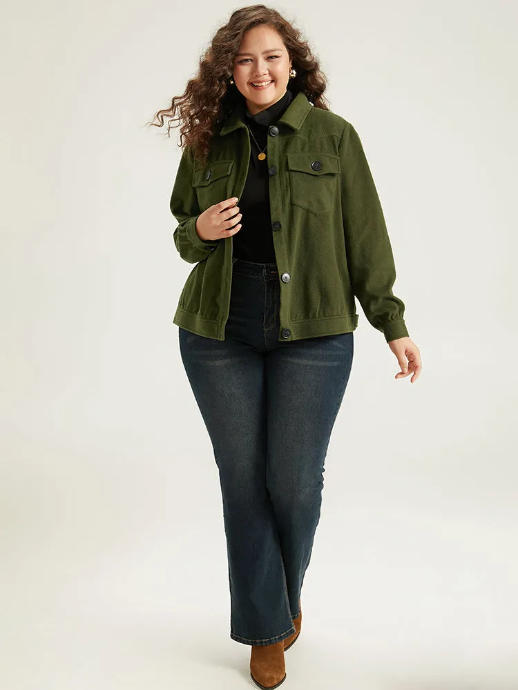 Plain Pocket Button Up Shacket sold by Bloomchic product image thumbnail 3