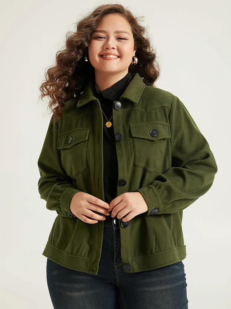 Plain Pocket Button Up Shacket sold by Bloomchic product image thumbnail 4