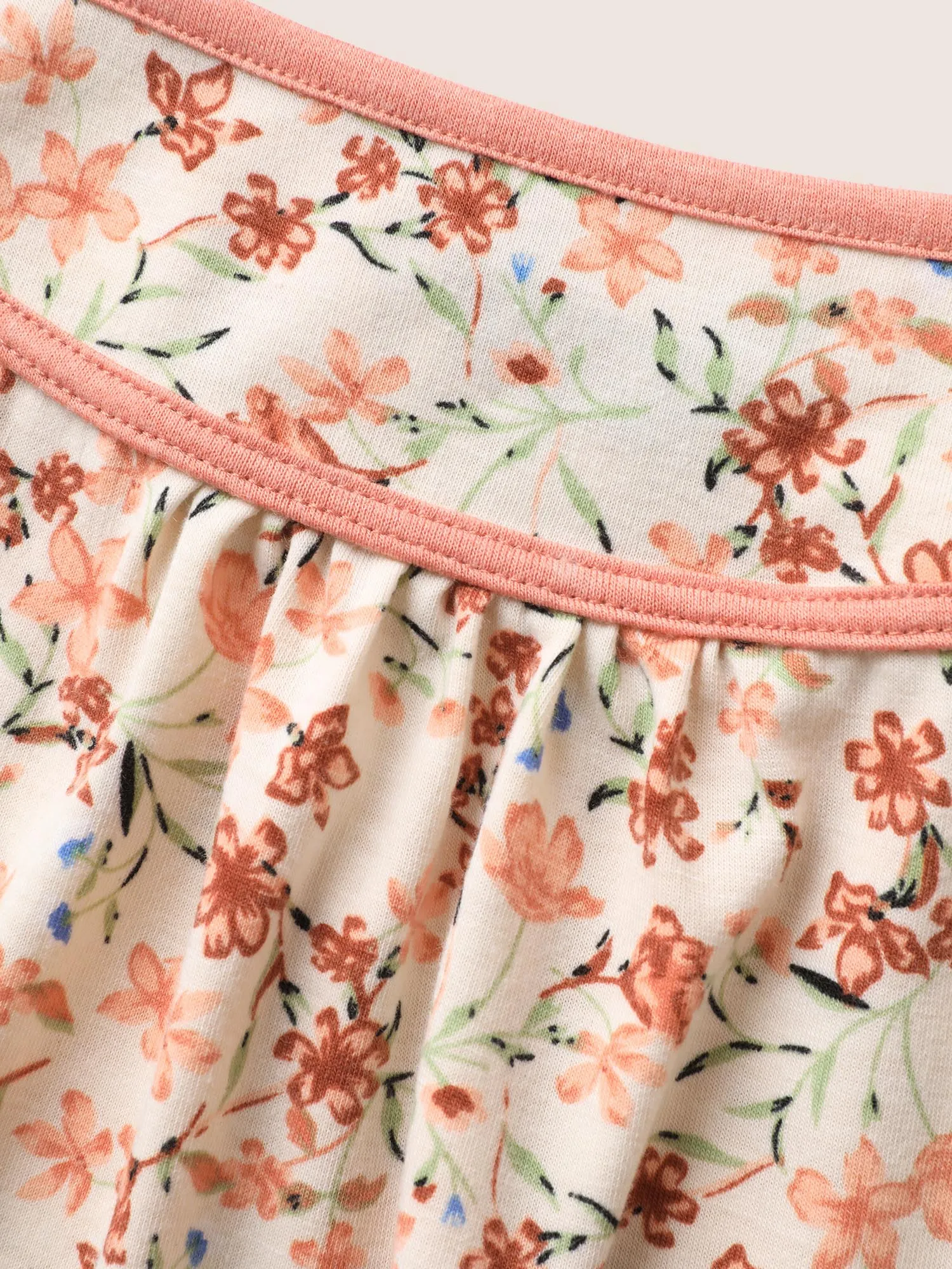 Square Neck Ditsy Floral Contrast Trim T-shirt sold by Bloomchic product image thumbnail 5