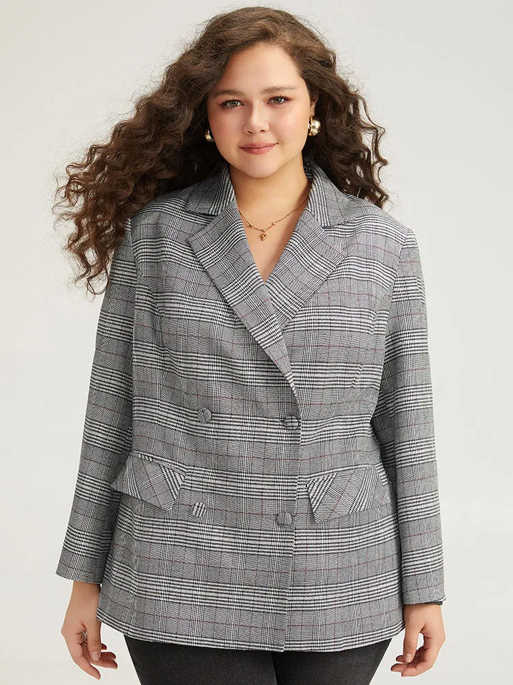 Plaid Lapel Collar Pocket Button Up Blazer sold by Bloomchic product image thumbnail 5