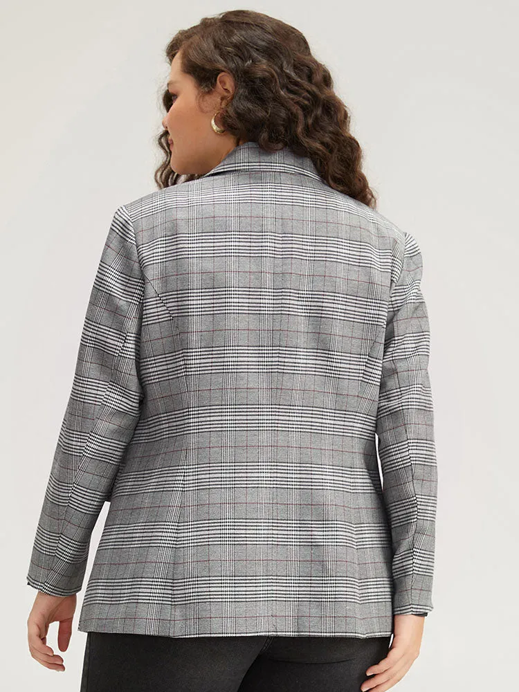 Plaid Lapel Collar Pocket Button Up Blazer sold by Bloomchic product image thumbnail 2