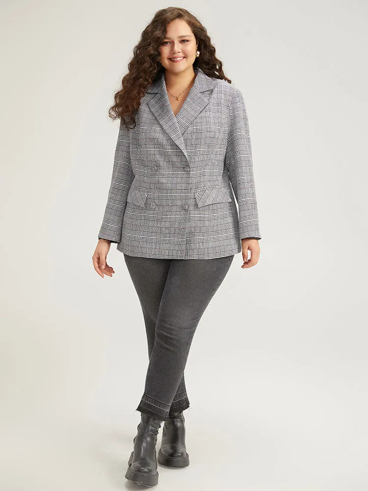 Plaid Lapel Collar Pocket Button Up Blazer sold by Bloomchic product image thumbnail 4