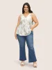 V Neck Floral Print Adjustable Straps Cami Top sold by Bloomchic