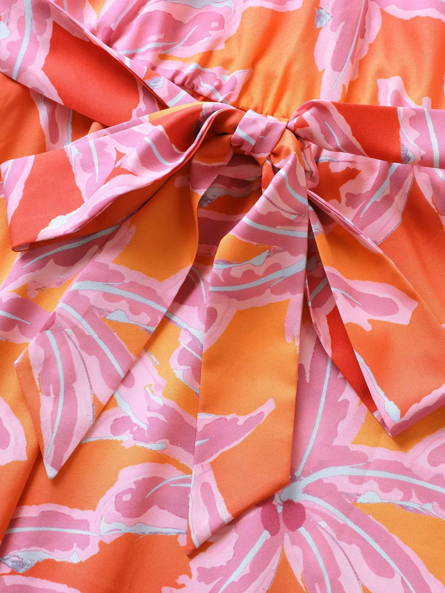 Tropical Hand Painted Halter Belt Gathered Dress sold by Bloomchic product image thumbnail 5