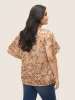 Bandana Print Tassel Trim Petal Sleeve Blouse sold by Bloomchic