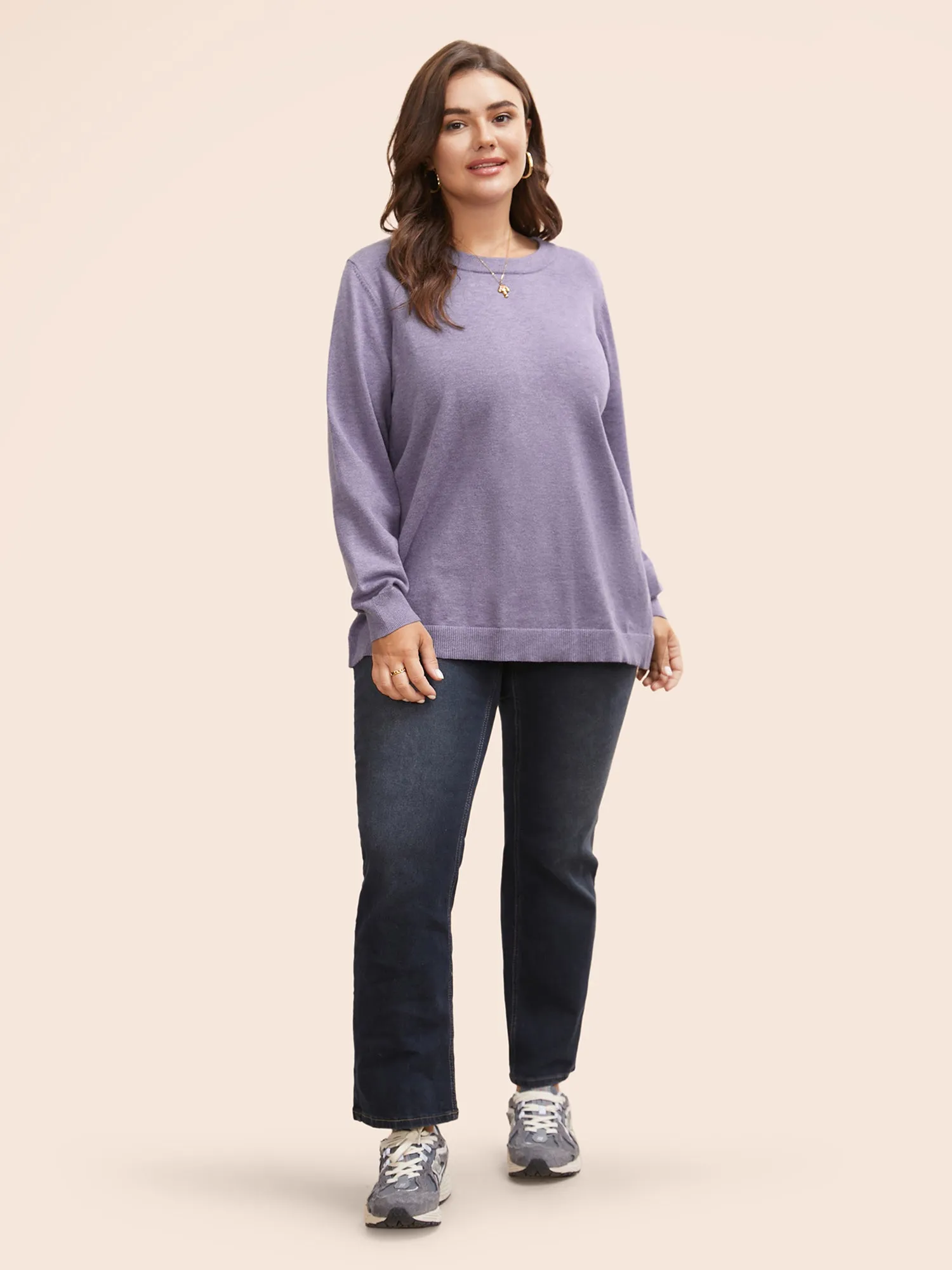 Round Neck Solid Cut Out Pullover sold by Bloomchic product image thumbnail 3