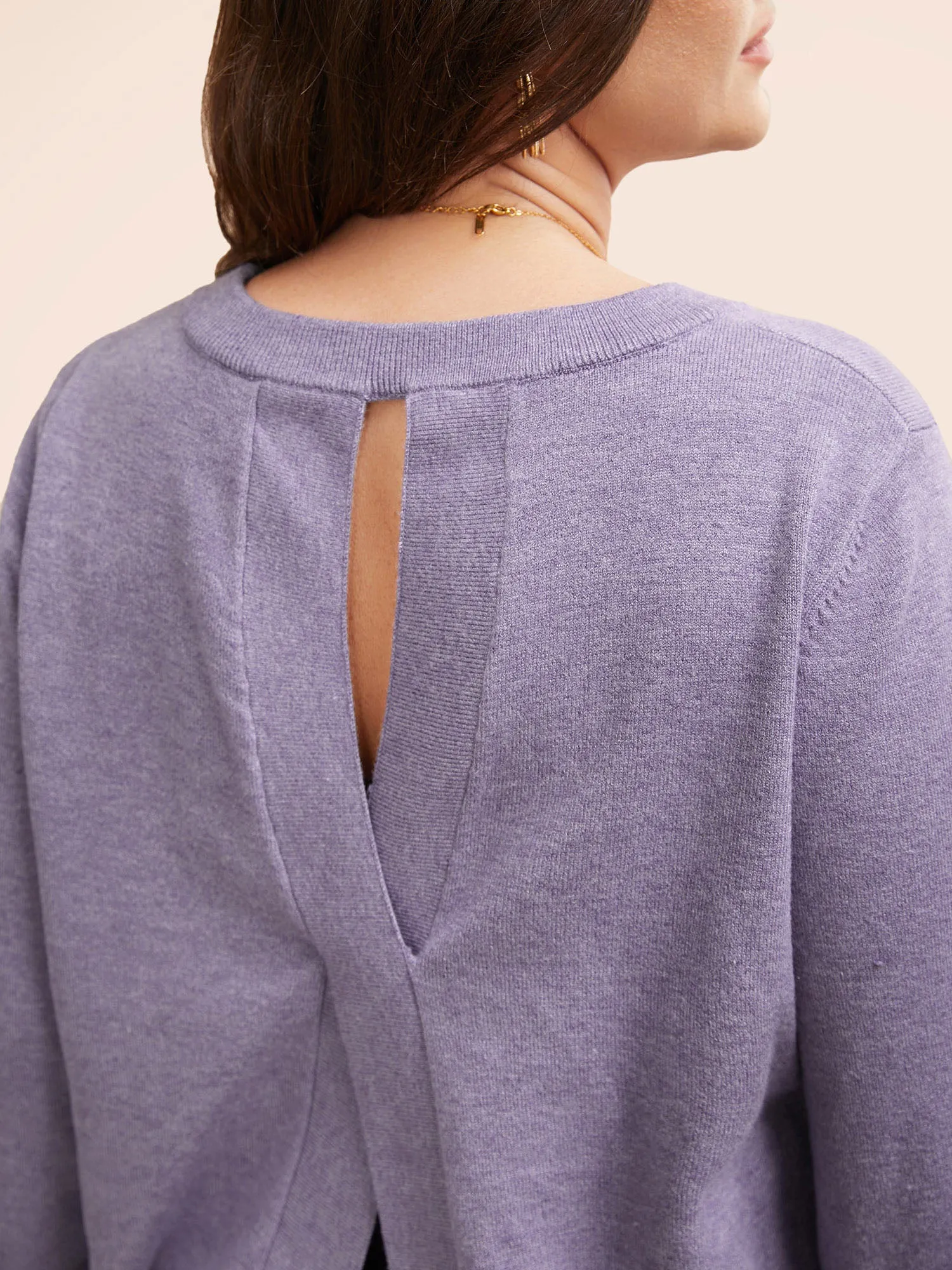 Round Neck Solid Cut Out Pullover sold by Bloomchic product image thumbnail 5