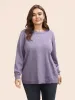 Round Neck Solid Cut Out Pullover sold by Bloomchic