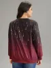 Ombre Star Print Round Neck Sweatshirt sold by Bloomchic