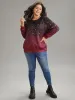 Ombre Star Print Round Neck Sweatshirt sold by Bloomchic