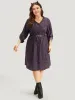 Halloween Cat Print Tab Sleeve Gathered Dress sold by Bloomchic