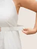 Square Buckle Metal Chain Detail Belt sold by Bloomchic