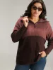 Colorblock Contrast Half Zip Lapel Collar Pullover sold by Bloomchic