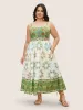 Sun Print Elastic Waist Maxi Cami Dress sold by Bloomchic
