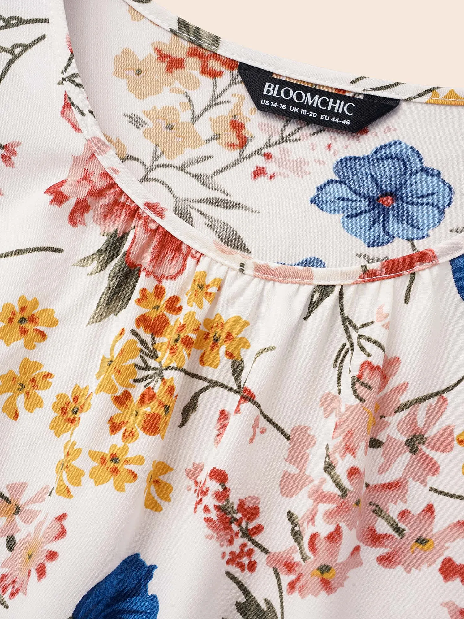 Floral Belted Ruffle Sleeve Midi Dress sold by Bloomchic product image thumbnail 5