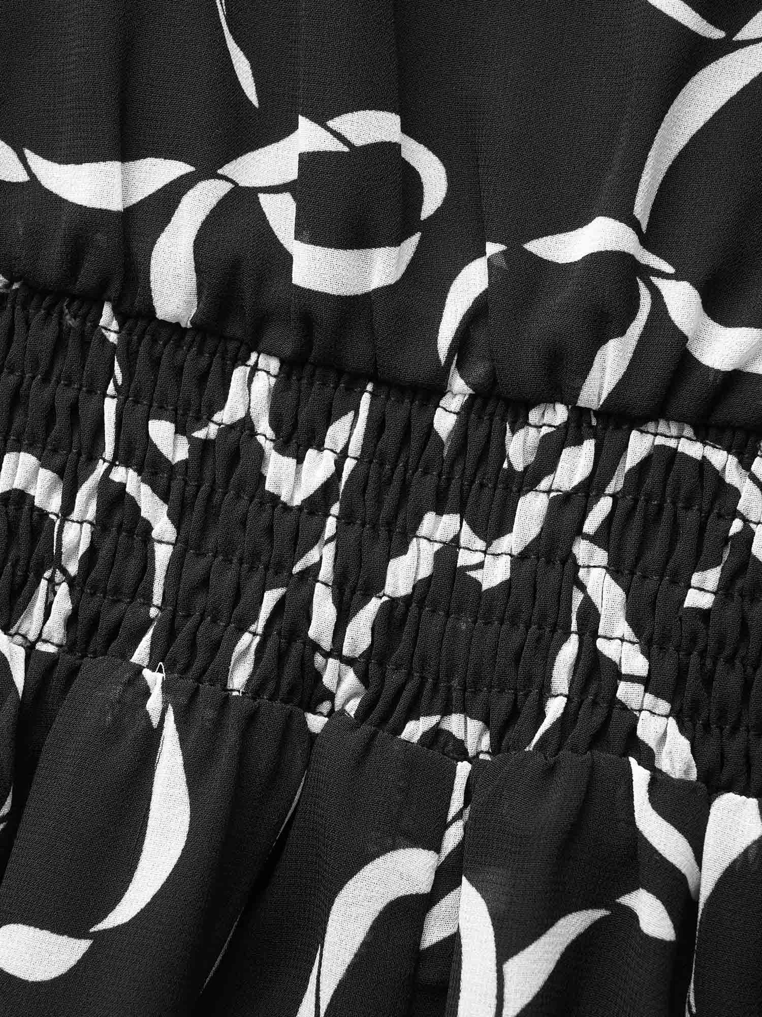 Chiffon Bowknot Print Ruffle Sleeve Midi Dress sold by Bloomchic product image thumbnail 5