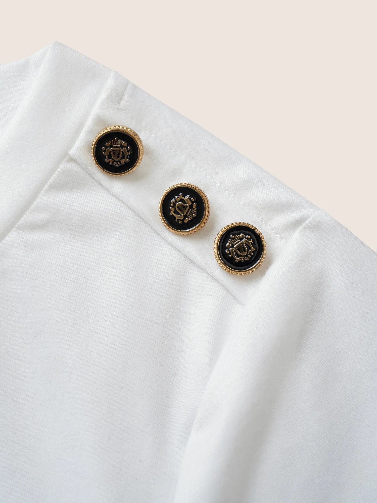 Striped Contrast Round Neck Button Detail T-shirt sold by Bloomchic product image thumbnail 5