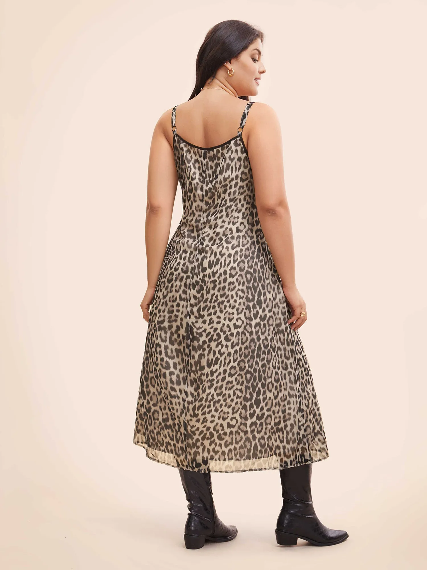 Leopard Print Mesh Cami Dress sold by Bloomchic product image thumbnail 3