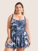 Natural Flowers Heart Neckline Twist Swim Dress sold by Bloomchic