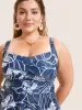 Natural Flowers Heart Neckline Twist Swim Dress sold by Bloomchic
