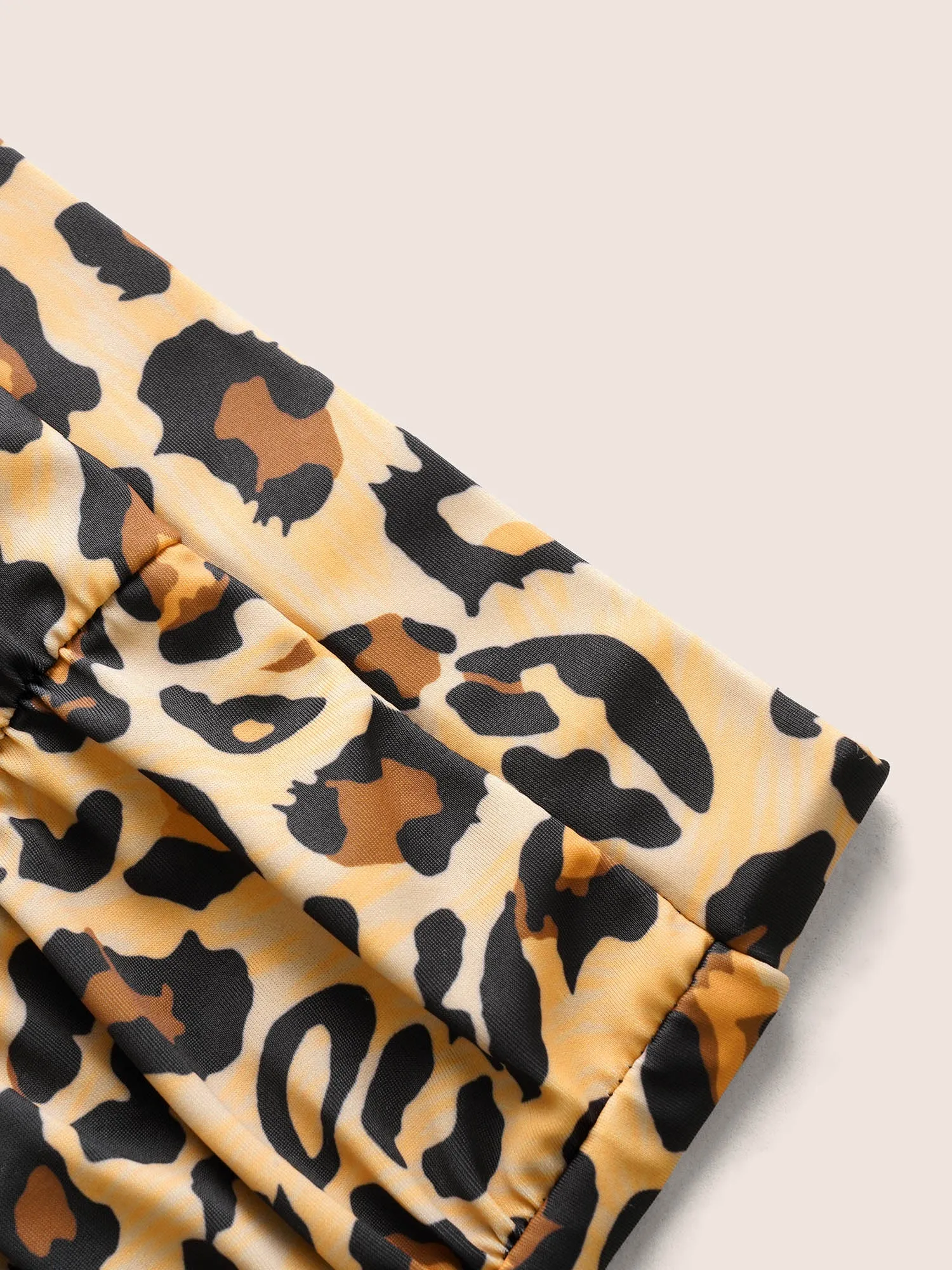 Leopard Print High Rise Ruched Swim Bottom sold by Bloomchic product image thumbnail 5