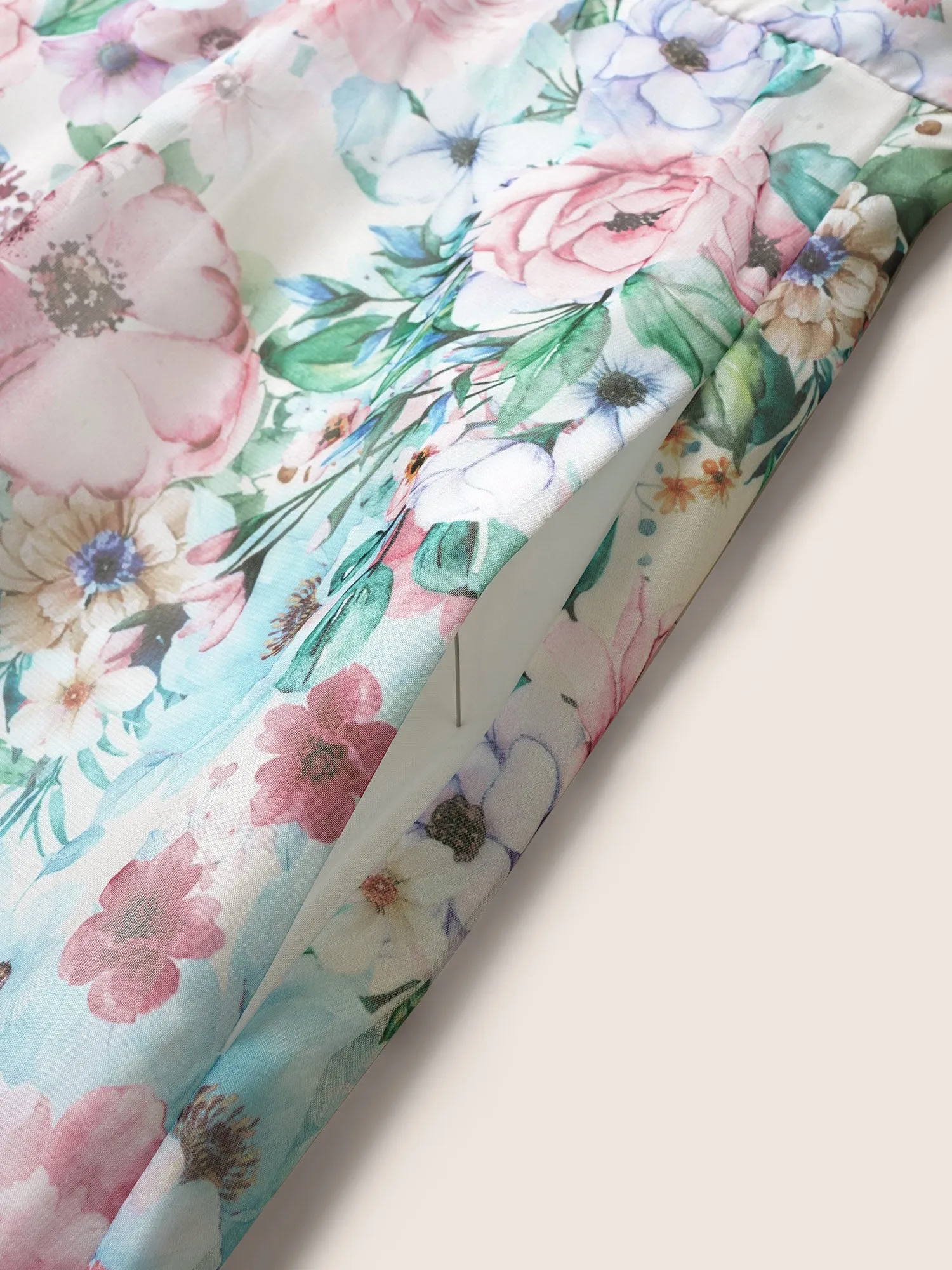 Floral Mesh Elastic Waist Belted Cami Dress sold by Bloomchic product image thumbnail 5