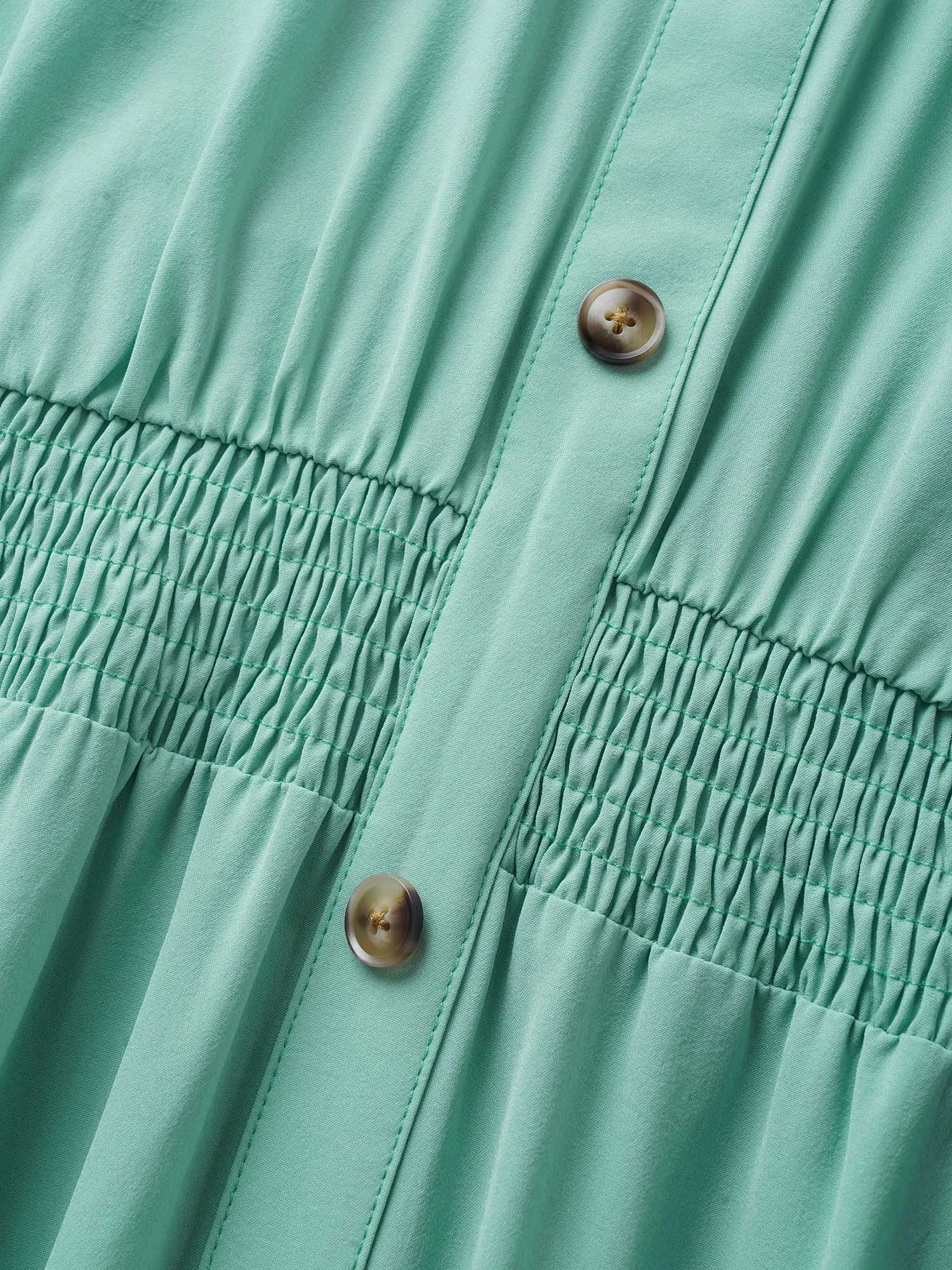 V Neck Shirred Ruffle Layered Hem Dress sold by Bloomchic product image thumbnail 5