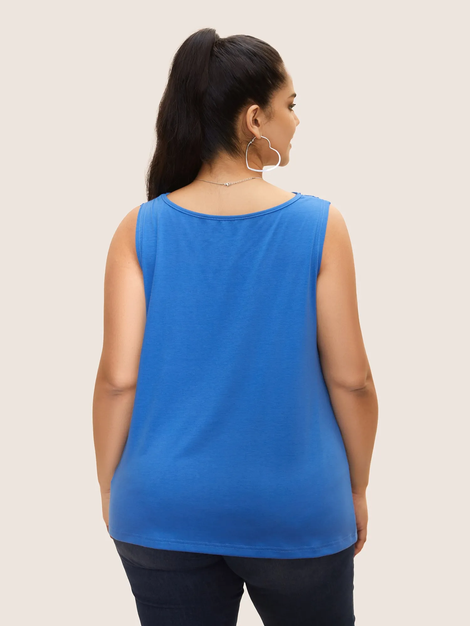 Cowl Neck Solid Gathered Tank Top sold by Bloomchic product image thumbnail 2