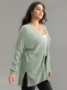Cable Knit Plain Open Front Cardigan sold by Bloomchic