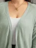 Cable Knit Plain Open Front Cardigan sold by Bloomchic
