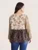 Chiffon Contrast Ditsy Floral Patchwork Blouse sold by Bloomchic