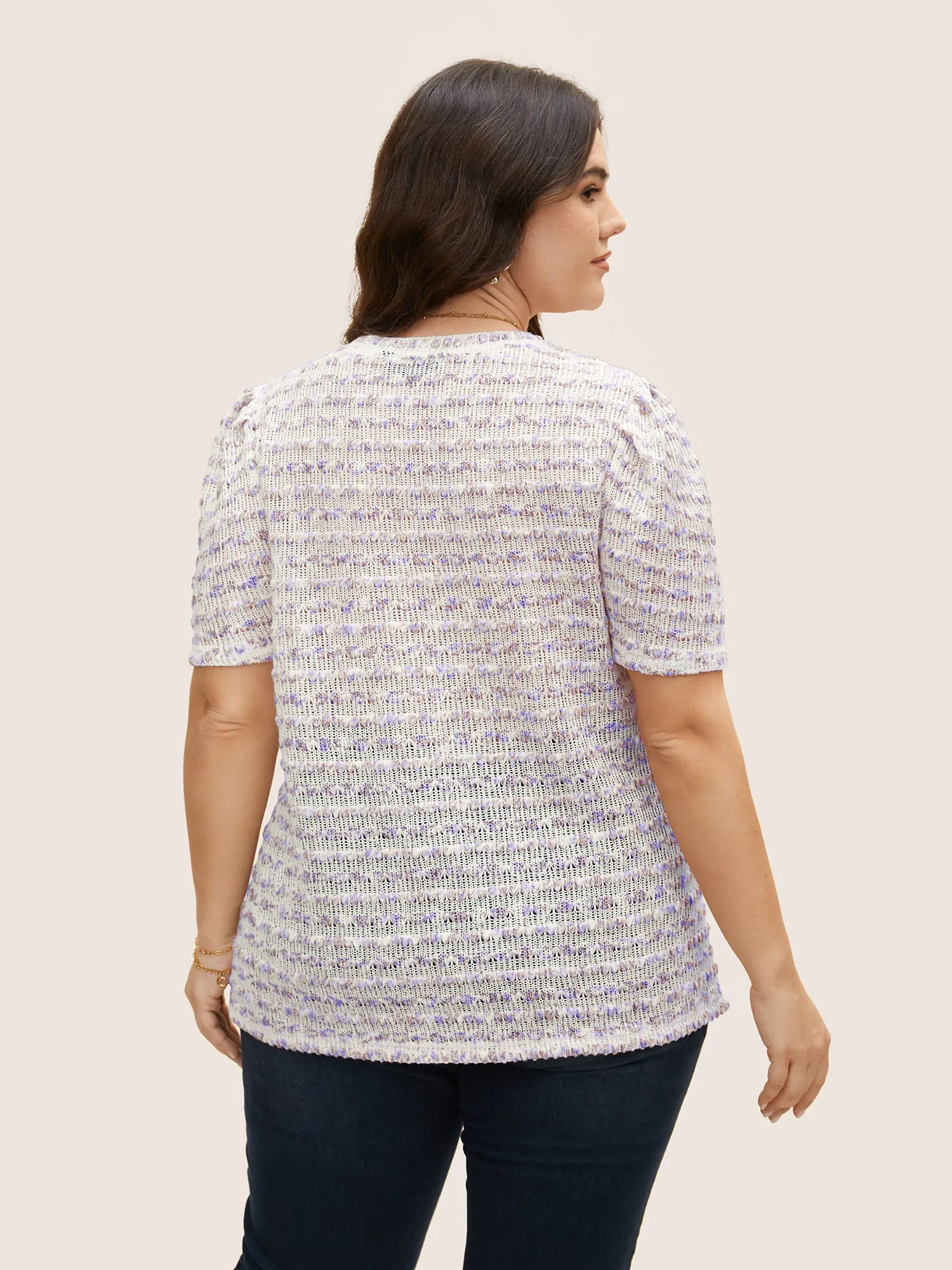 V Neck Cut Out Striped Tie Dye T-shirt sold by Bloomchic product image thumbnail 4