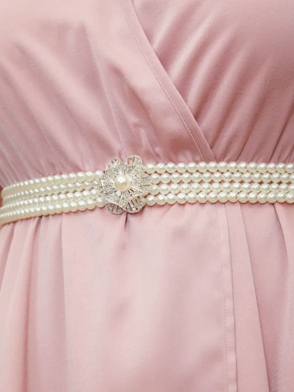 Floral Faux Pearl Beaded Belt sold by Bloomchic