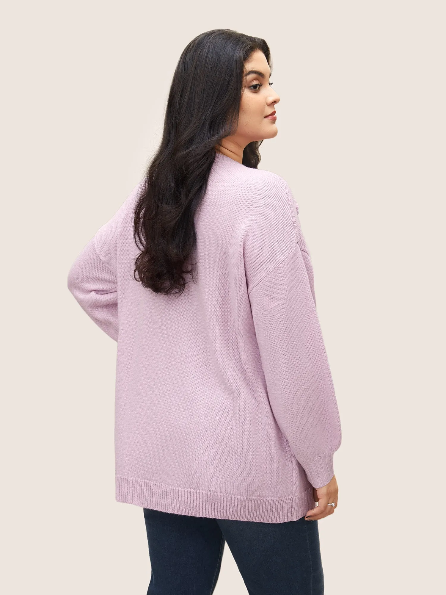 Stereo Flower Design Drop Shoulder Pullover sold by Bloomchic product image thumbnail 2