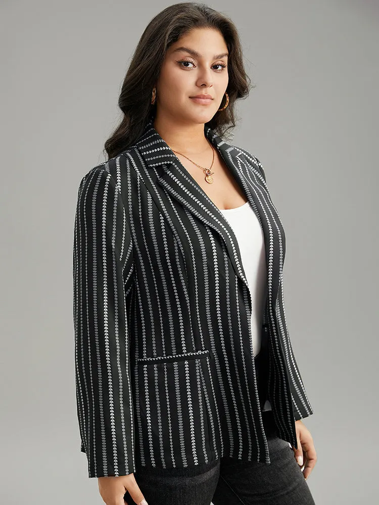 Geometric Pocket Contrast Suit Collar Blazer sold by Bloomchic product image thumbnail 5