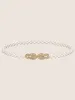 Faux Pearl Decor Cubic Zirconia Belt sold by Bloomchic
