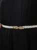 Faux Pearl Decor Cubic Zirconia Belt sold by Bloomchic