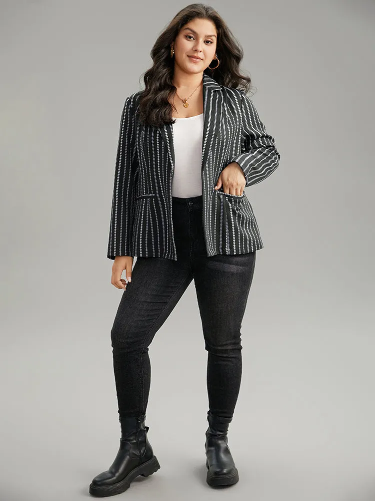 Geometric Pocket Contrast Suit Collar Blazer sold by Bloomchic product image thumbnail 4