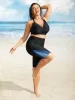 Colorblock Contrast Patchwork High Rise Swim Bottom sold by Bloomchic
