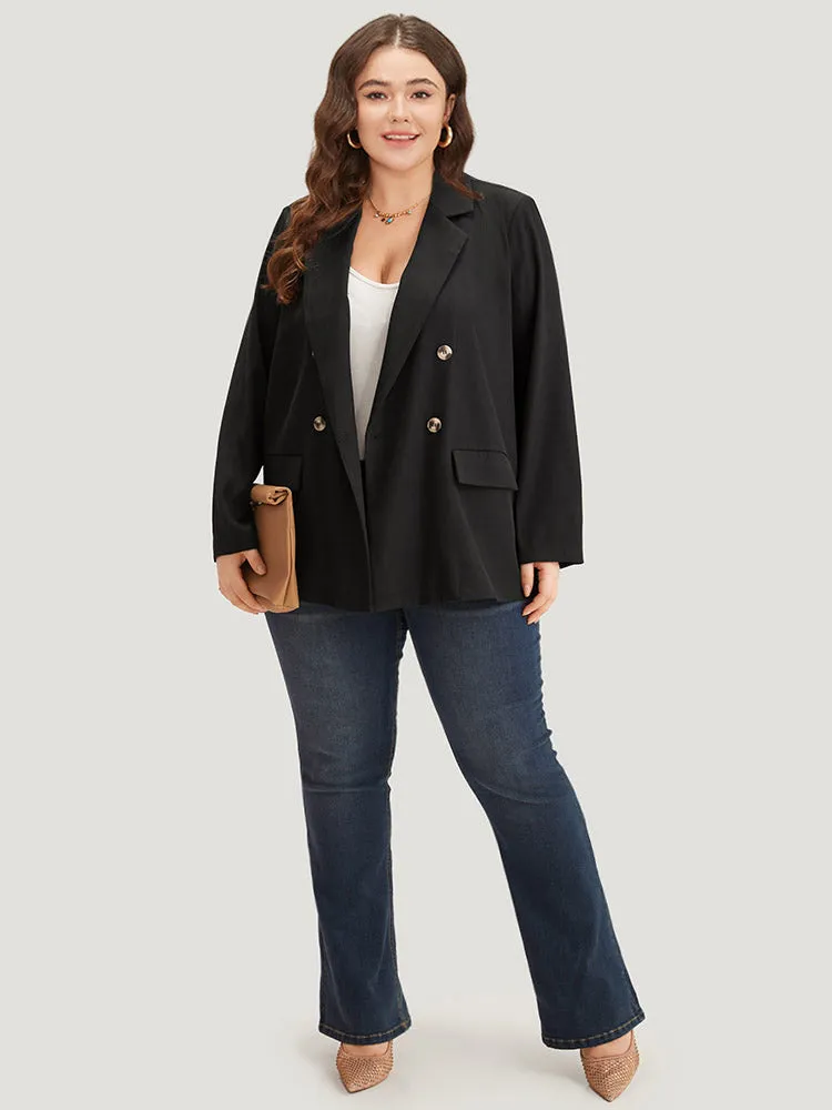 Plain Suit Collar Pocket Double Breasted Blazer sold by Bloomchic product image thumbnail 4