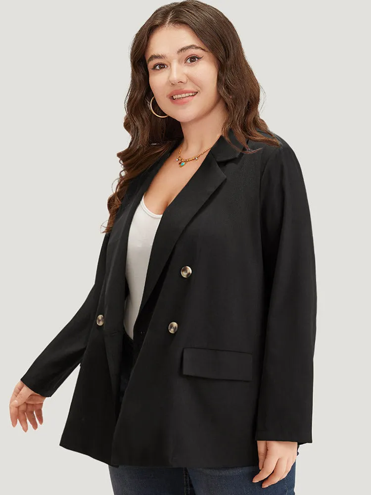 Plain Suit Collar Pocket Double Breasted Blazer sold by Bloomchic product image thumbnail 3